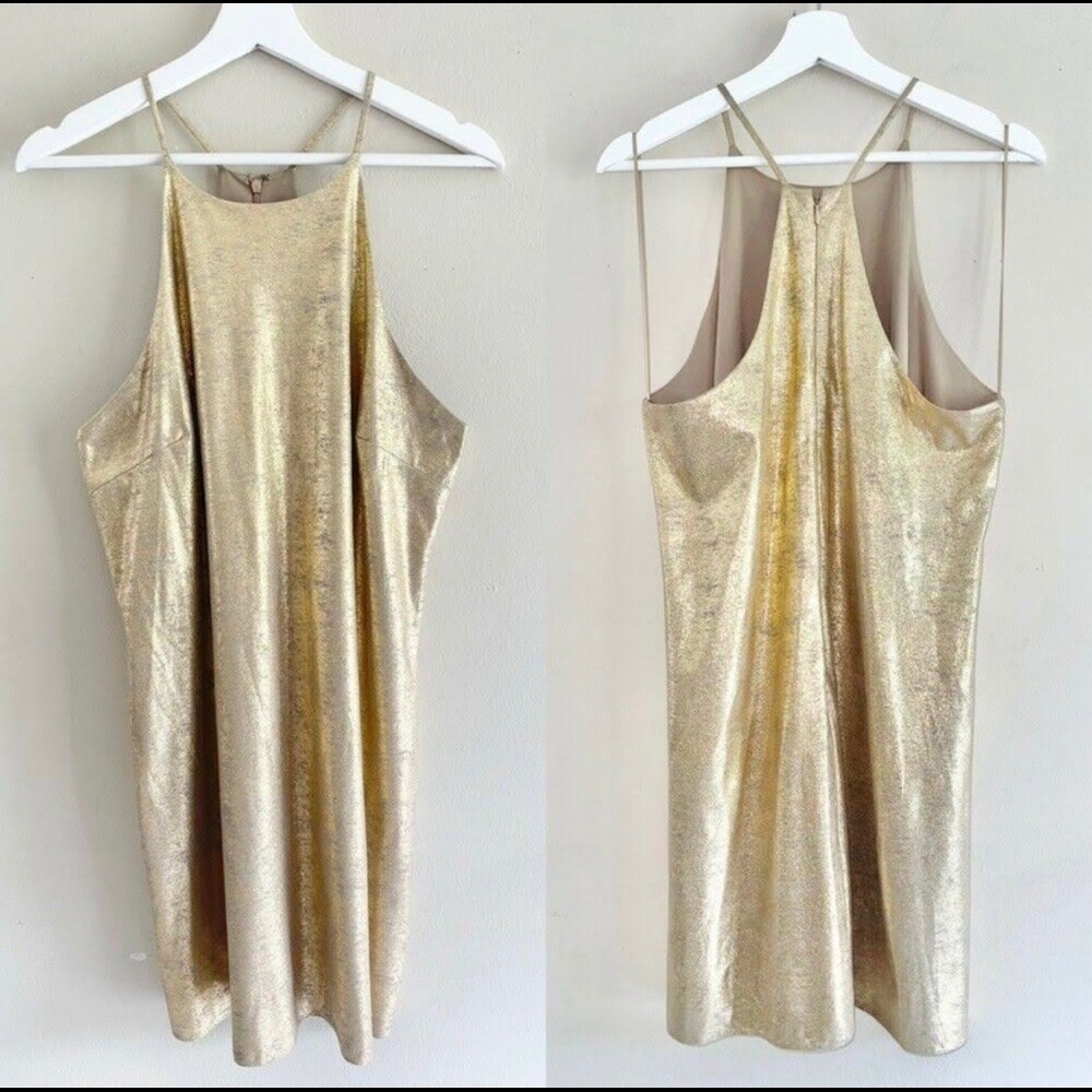 Gold mini dress by Halston - Picture 4 of 7